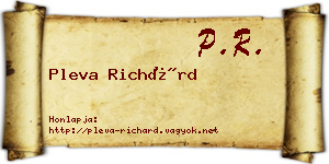 Pleva Richárd névjegykártya